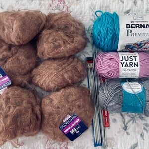 Assorted Bundle Mohair knitting wool vintage Pingouin